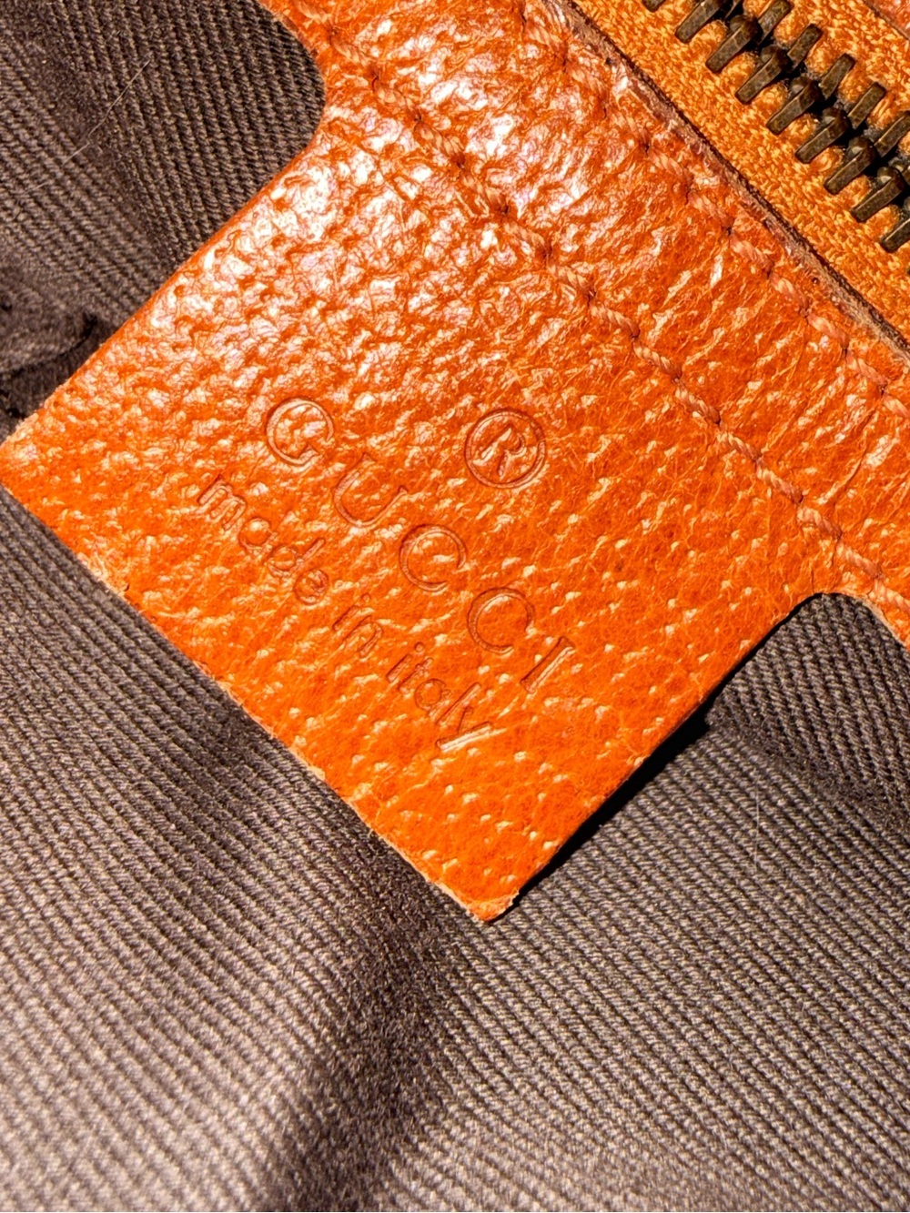 Gucci Nail Head Brown GG Canvas Crossbody with Cognac Leather Trim - Picture 6 of 12